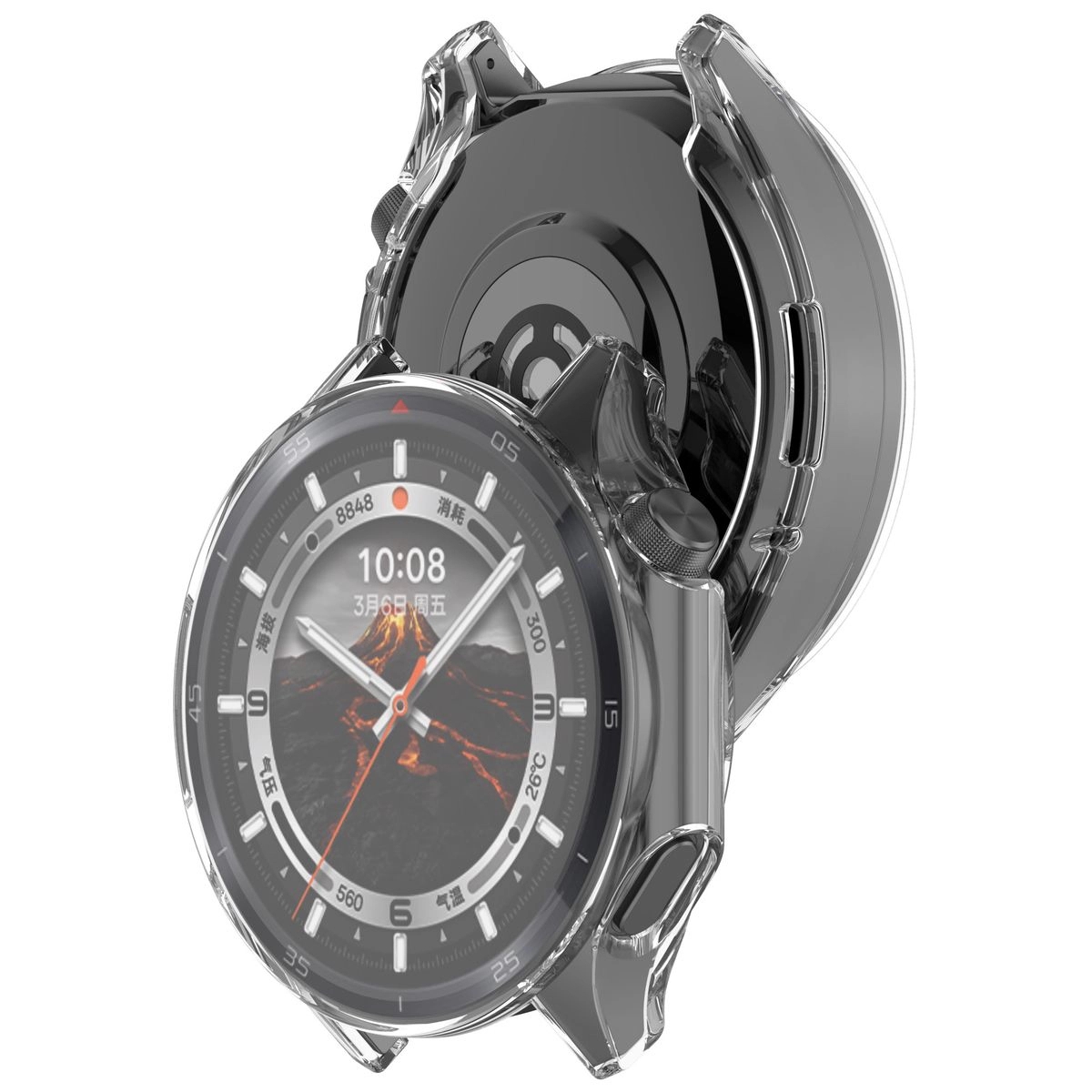 Image of Etui z osłoną ekranu Bizon Case Watch Felipe do OnePlus Watch 3 / Oppo Watch X2, przeźroczyste