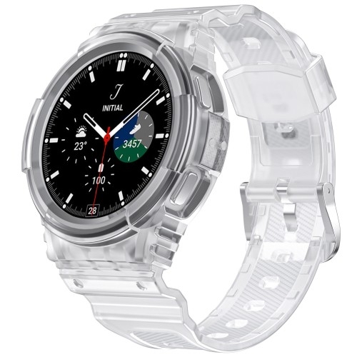 Image of Etui z paskiem Bizon Strap + Case Watch Action do Galaxy Watch 4 / 5 40 mm, przezroczyste