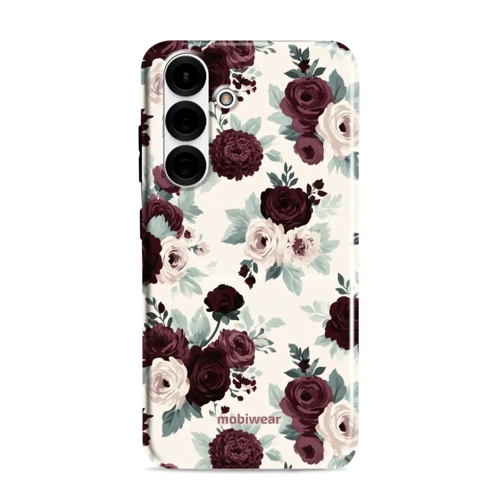 Etui ochronne do Galaxy S25 Plus, Mobiwear Elite Pro MagSafe, róże z szałwią na kremie