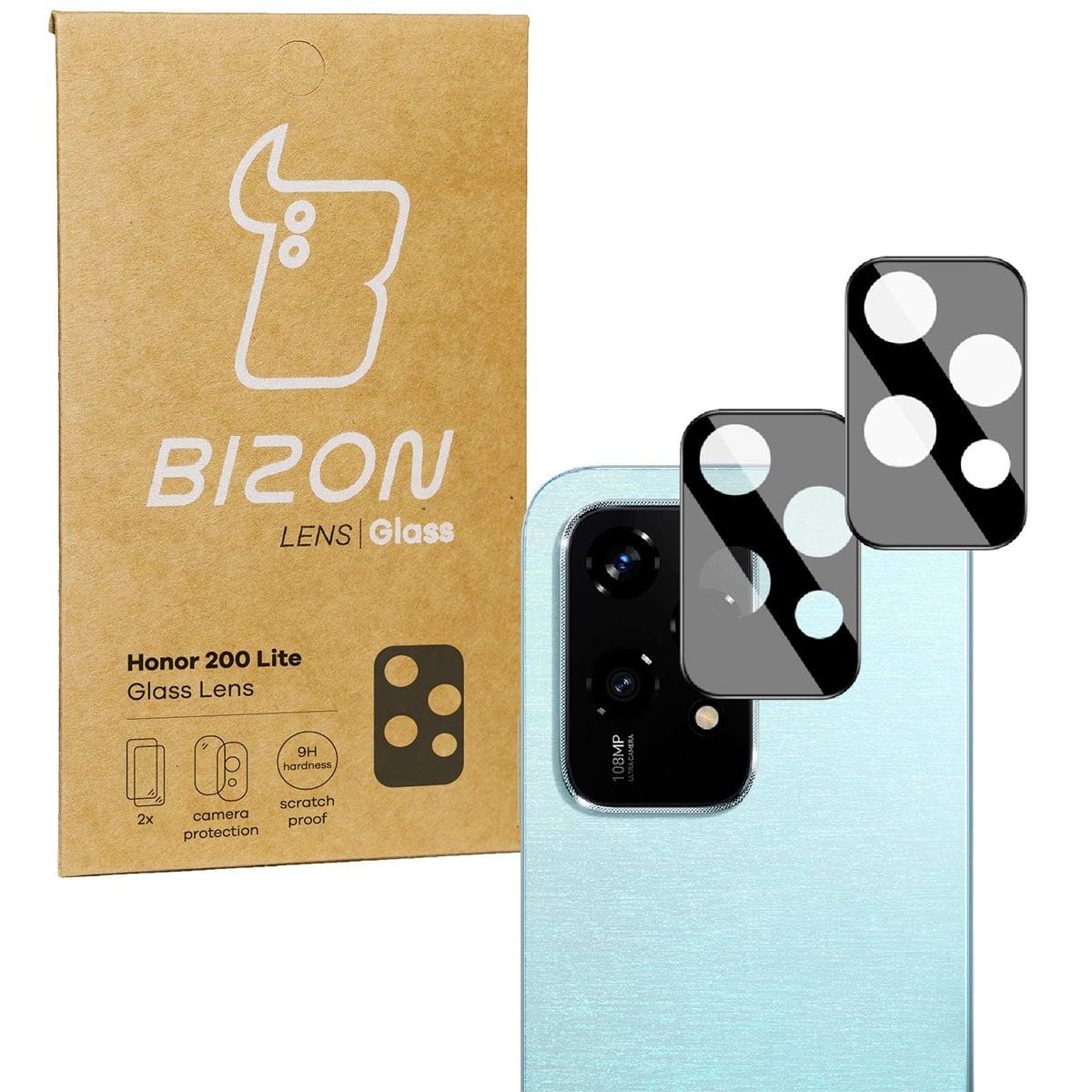 Image of Szkło na aparat Bizon Glass Silk Lens do Honor 200 Lite, 2 sztuki