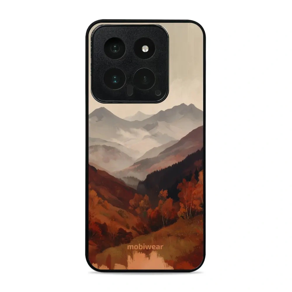 Etui ochronne do Xiaomi 14, Mobiwear Glossy Case, mglista dolina w górach