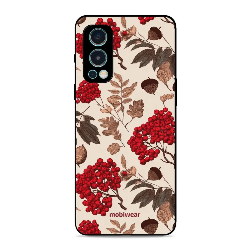 Etui ochronne do OnePlus Nord 2 5G, Mobiwear Glossy Case, jarzębina na ecru