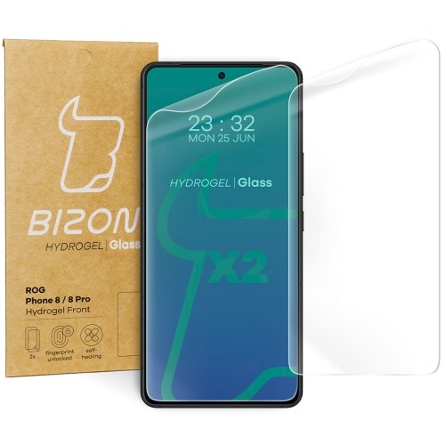 Image of Folia hydrożelowa na ekran Bizon Glass Hydrogel Front do Asus ROG Phone 8 / 8 Pro, Asus Zenfone 11 Ultra, 2 sztuki