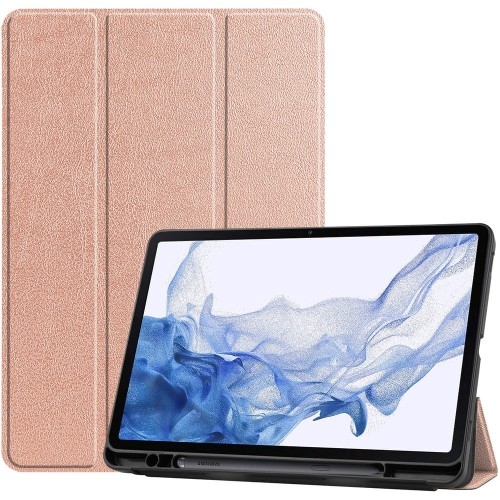 Image of Etui Bizon Case Tab Lizard do Galaxy Tab S8 / S7, różowozłote