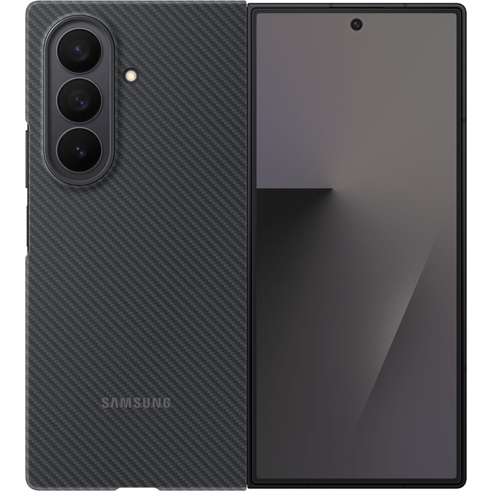 Etui aramidowe + 2x folia antyrefleksyjna na przedni ekran Samsung Carbon Shield Case do Galaxy Z Fold7, czarne