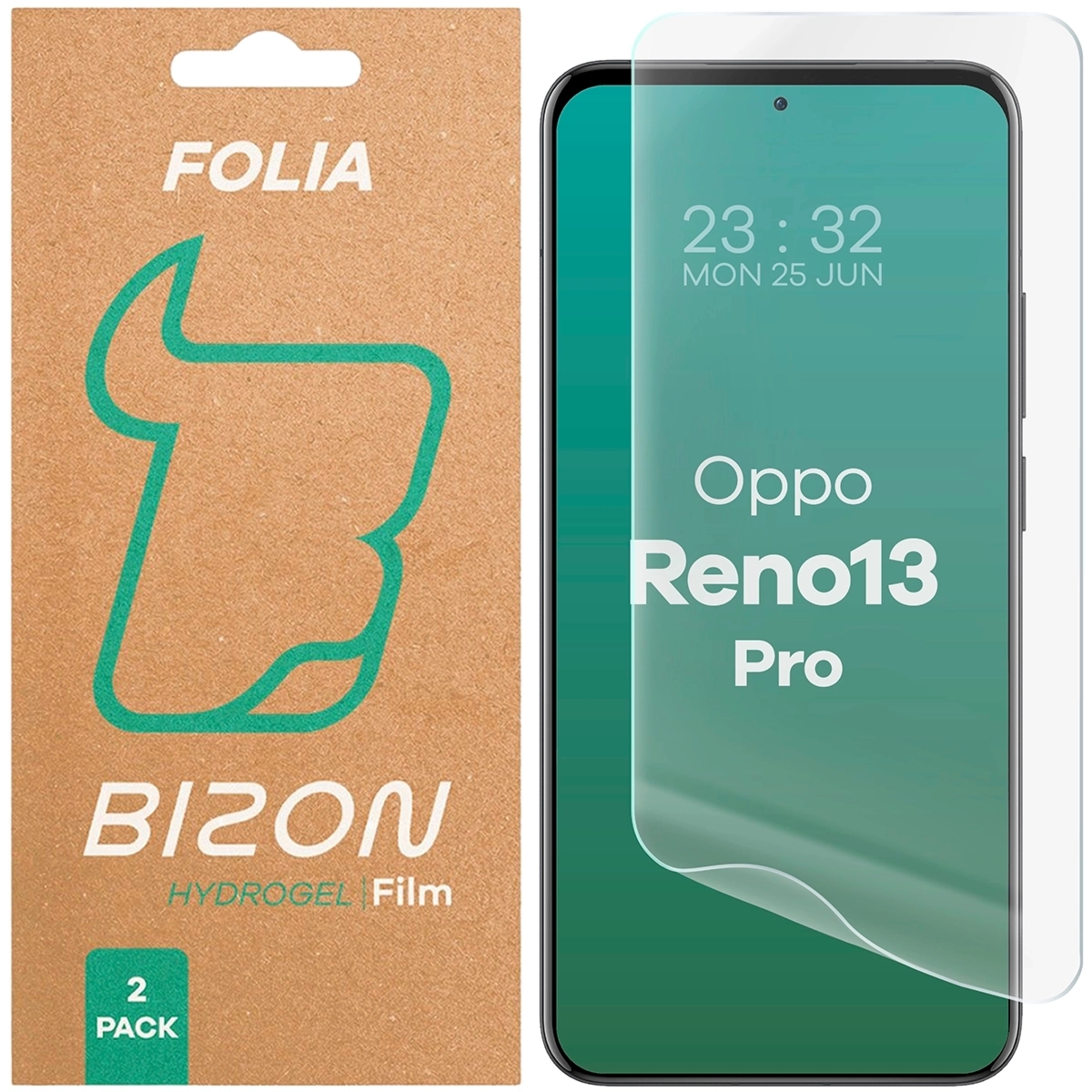 Folia hydrożelowa na ekran Bizon Film Hydrogel Front Duo do Oppo Reno13 Pro, 2 sztuki