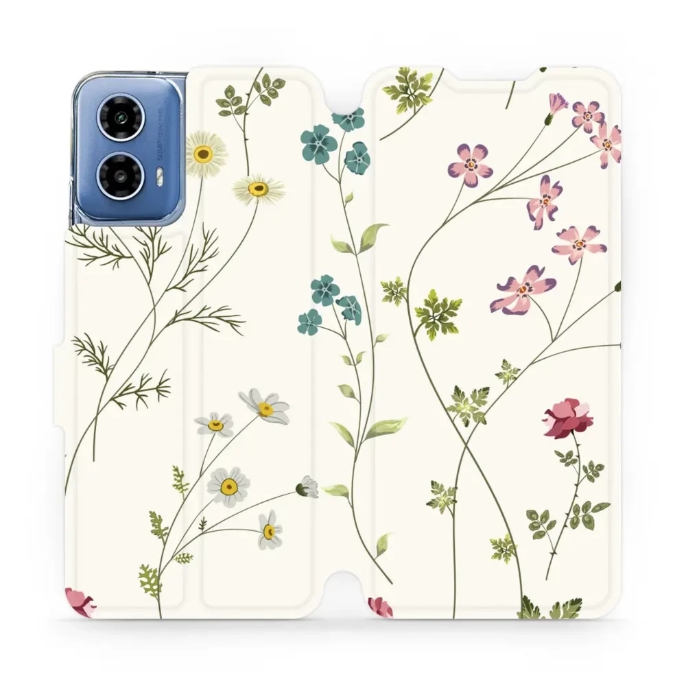 Etui z klapką do Motorola Moto G34 5G, Mobiwear Book, polne kwiaty