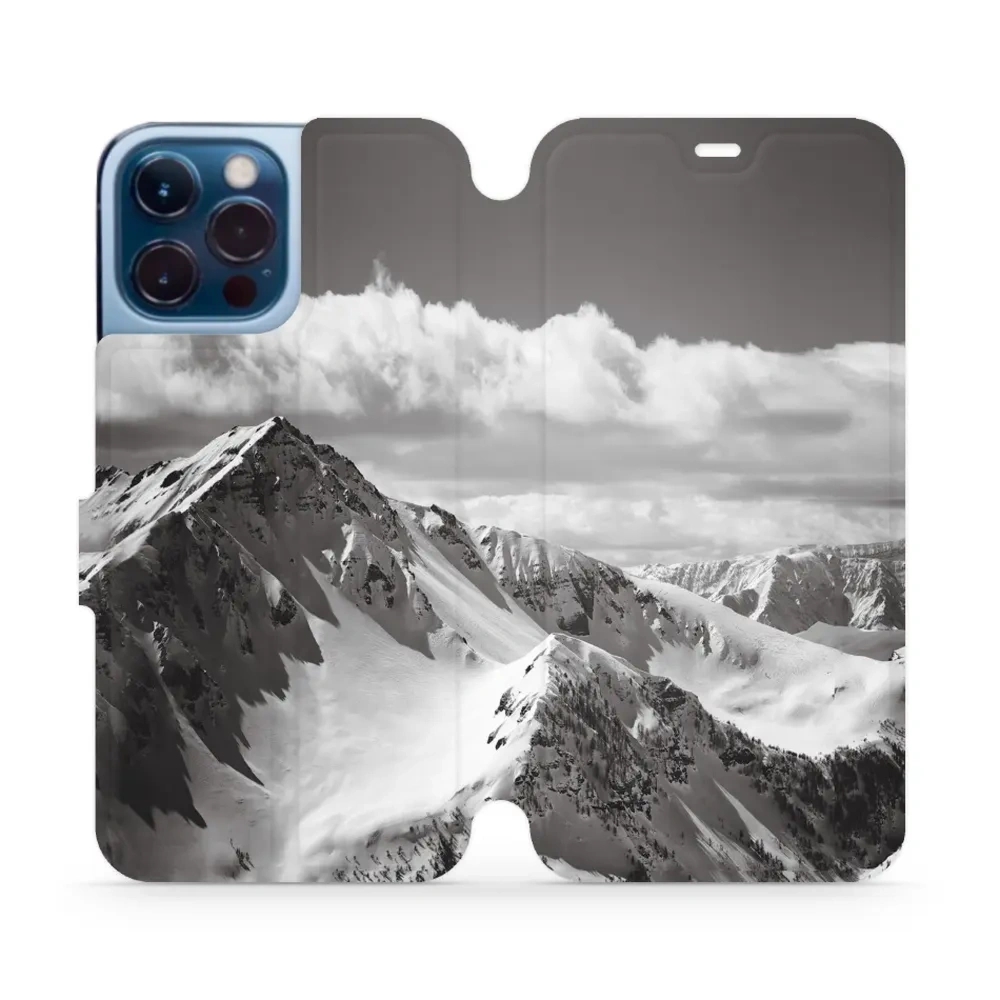Etui z klapką do iPhone 13 Pro Max, Mobiwear Book, górski szczyt