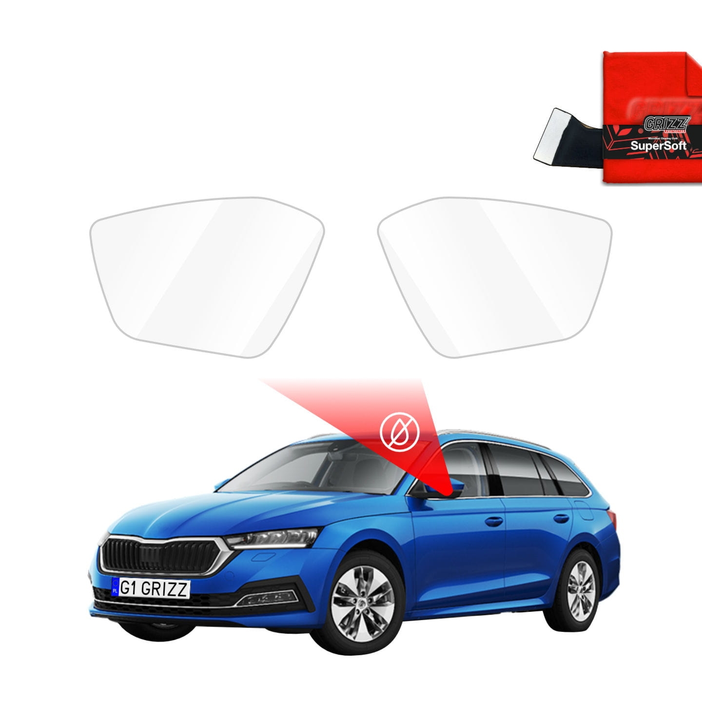 Folia przeciwdeszczowa Grizz Protector na lusterka do Skoda Octavia 4 (2020-2026)