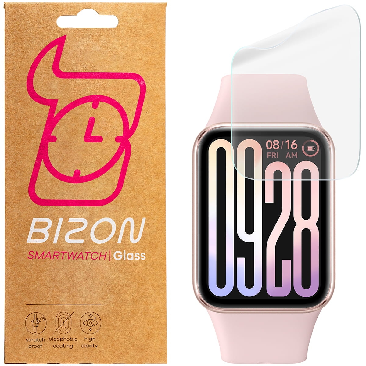Image of Folia hydrożelowa na ekran Bizon Glass Watch Hydrogel do Xiaomi Smart Band 9 Pro, 2 sztuki