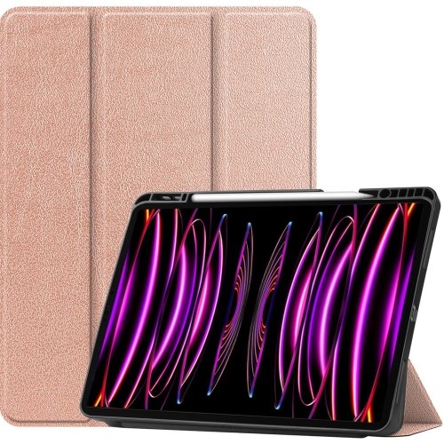 Image of Etui Bizon Case Tab Lizard do Apple iPad Pro 12.9 2022/2021/2020/2018, różowozłote