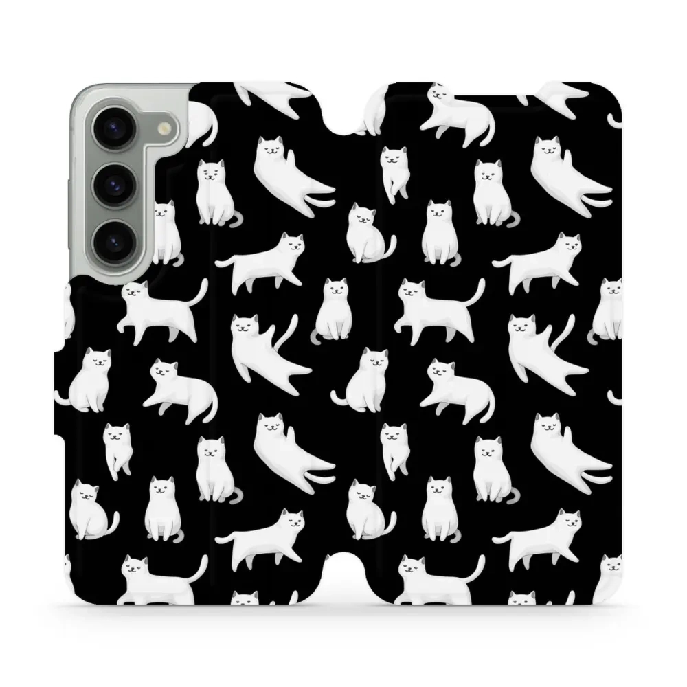 Etui z klapką do Galaxy S23, Mobiwear Book, kotki luna