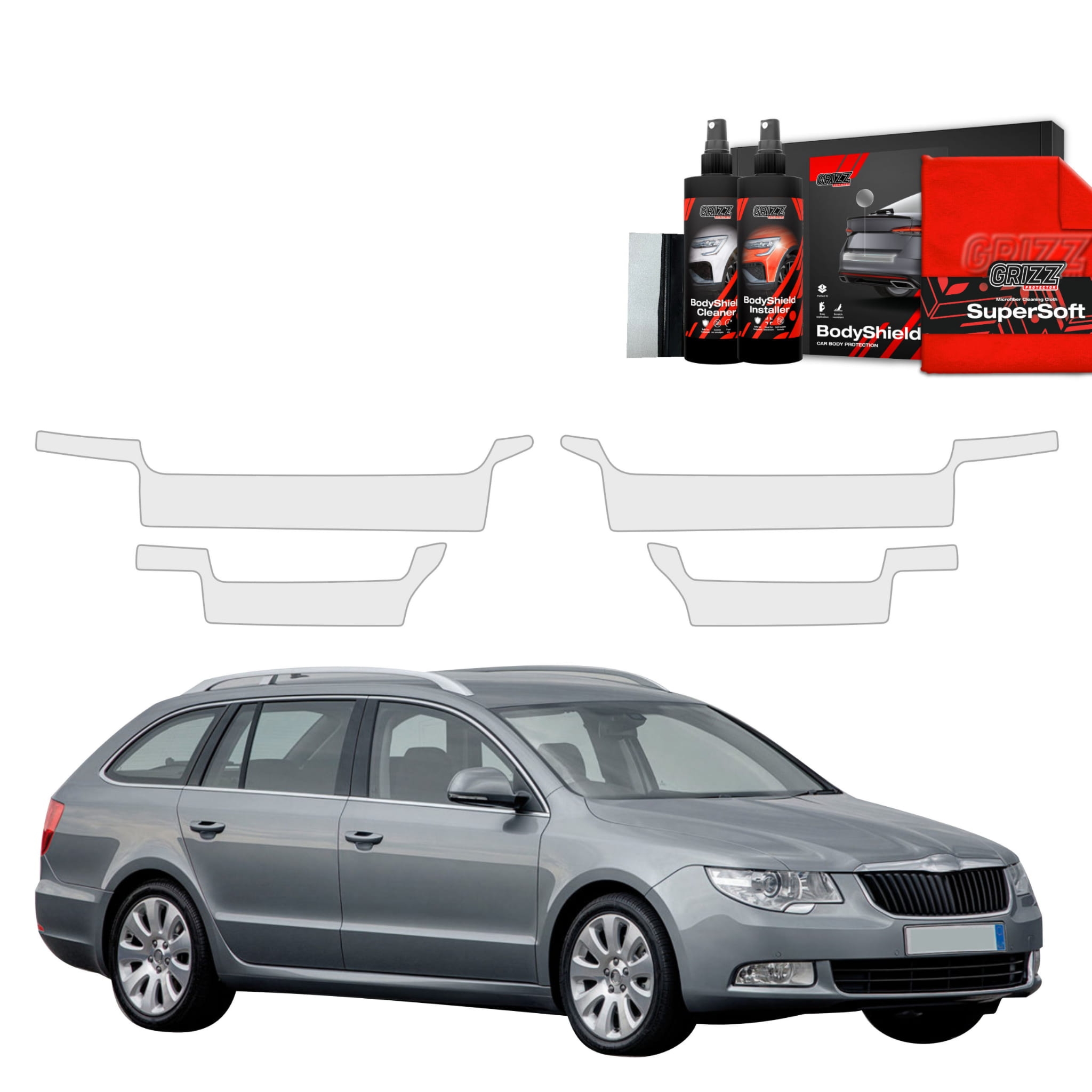 4w1 Folia ochronna na progi Grizz Protector do Skoda Superb 2 Kombi (2009-2013)