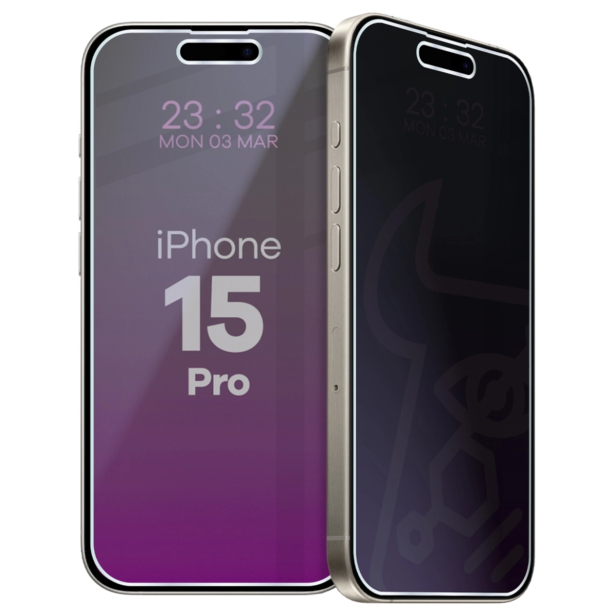 Prywatyzujące szkło hybrydowe Bizon Hybrid Shadow do iPhone 15 Pro, matowe