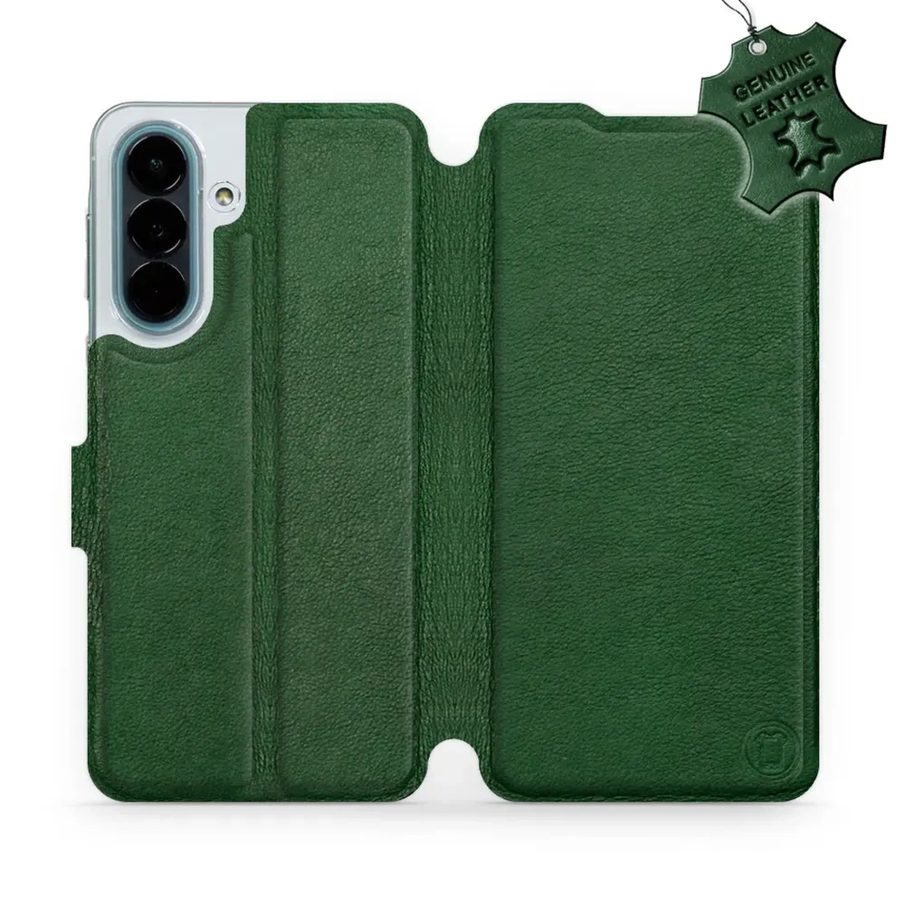 Etui z naturalnej skóry do Galaxy A27 5G, Mobiwear Leather, zielone