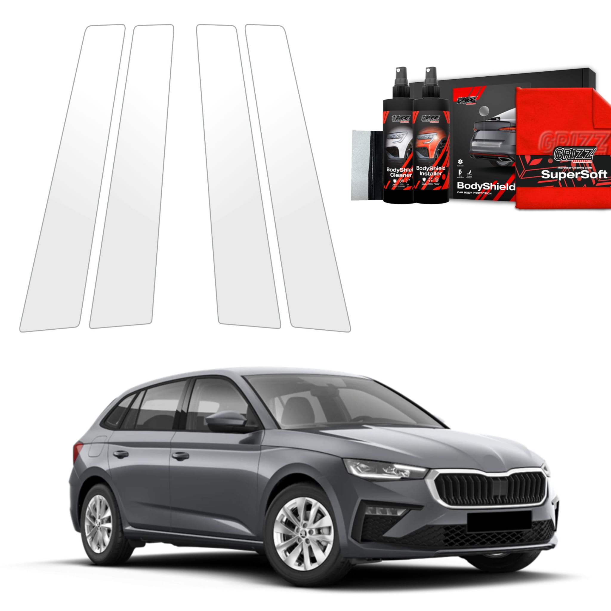 4w1 Folia ochronna Grizz Protector na słupki do Skoda Scala (2023-2026)