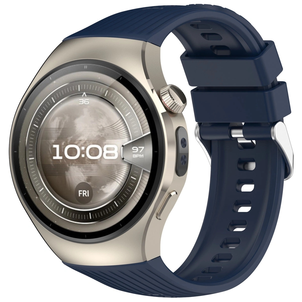 Silikonowy pasek Bizon Strap Watch Silicone T do Huawei Watch 5 46 mm, granatowy