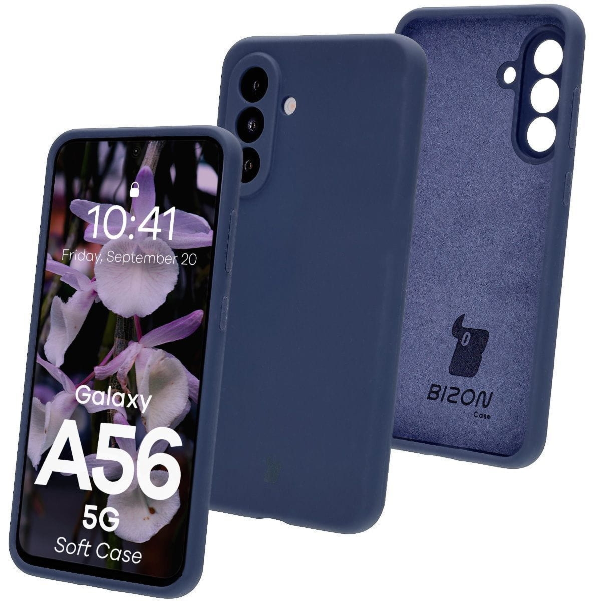 Silikonowe etui Bizon Soft Case do Galaxy A56 5G, ciemnoniebieskie