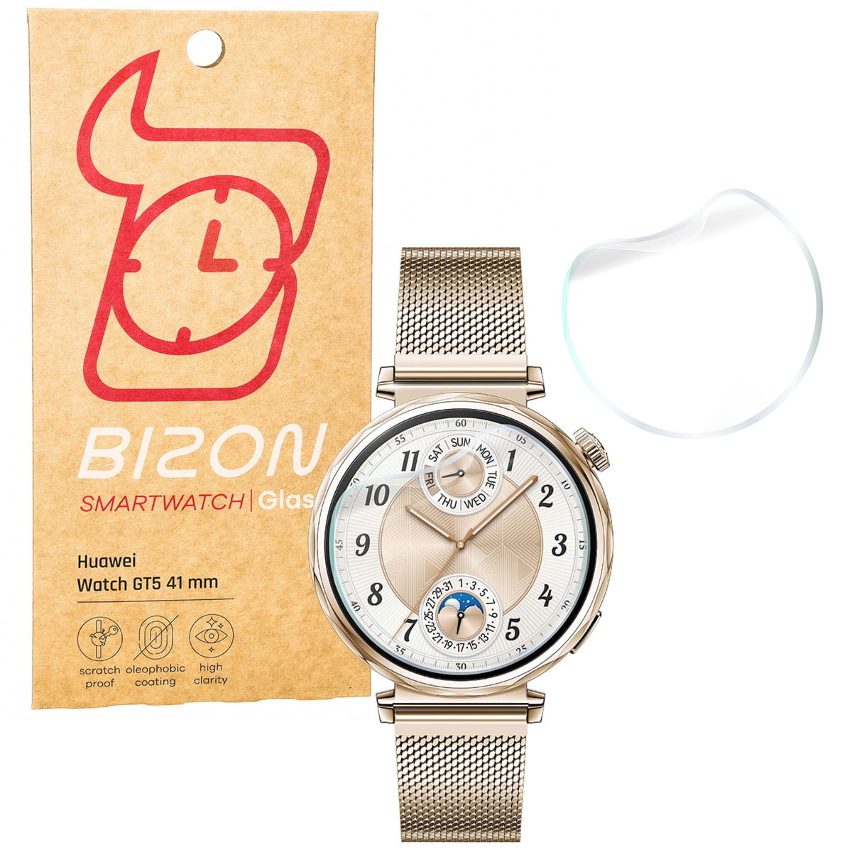 Folia hydrożelowa na ekran Bizon Watch Film Hydrogel Duo do Huawei Watch GT 5 (41mm), 2 sztuki