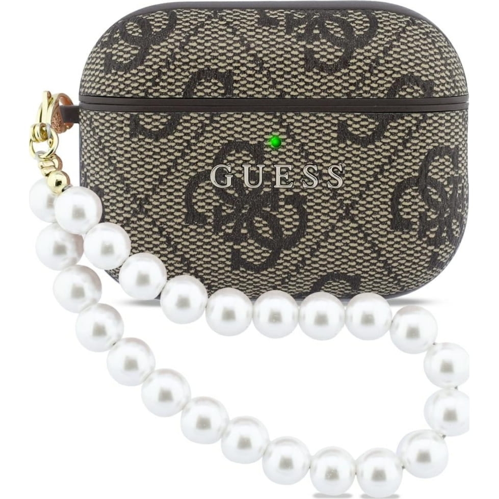 Etui Guess 4G Pearl Strap do  AirPods Pro 3, brązowe