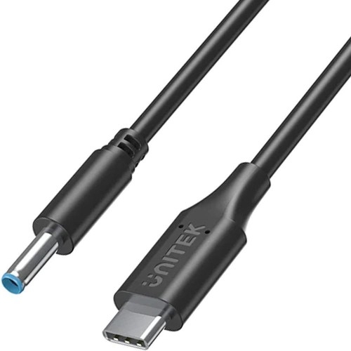 Image of Kabel zasilający do laptopa HP Unitek USB-C do DC (4,5 x 3 mm), PD 65W, 1,8m, czarny