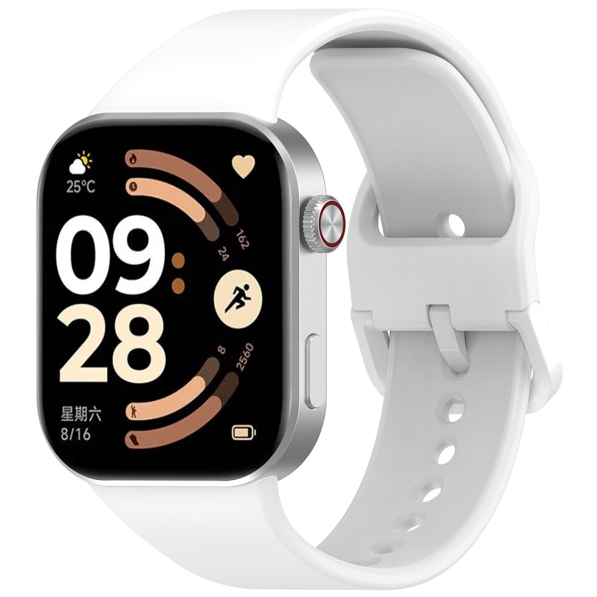 Silikonowy pasek Bizon Strap Watch Silicone do Xiaomi Redmi Watch 6 / 5 / 4 /Smart Band 10 Pro / 9 Pro / 8 Pro, biały