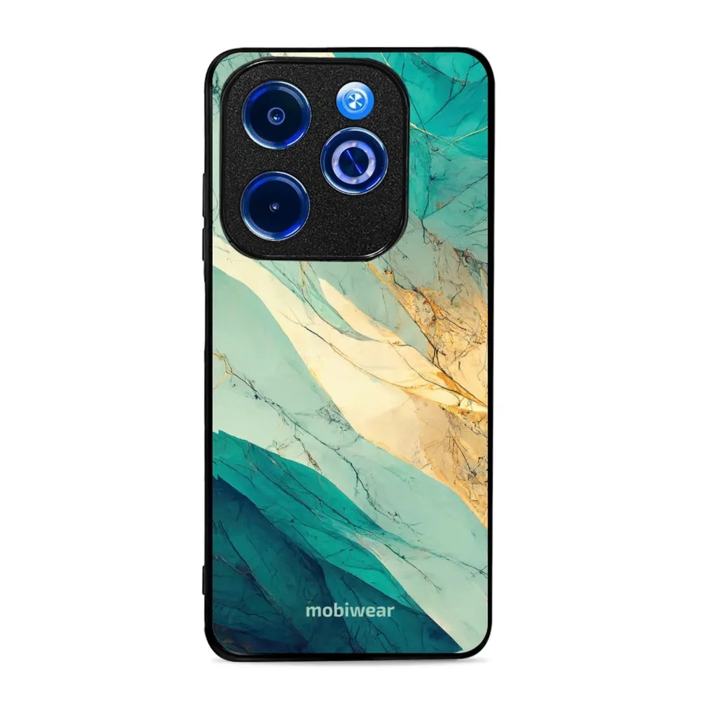 Etui ochronne do Infinix Hot 40i, Mobiwear Glossy Case, turkusowy marmur