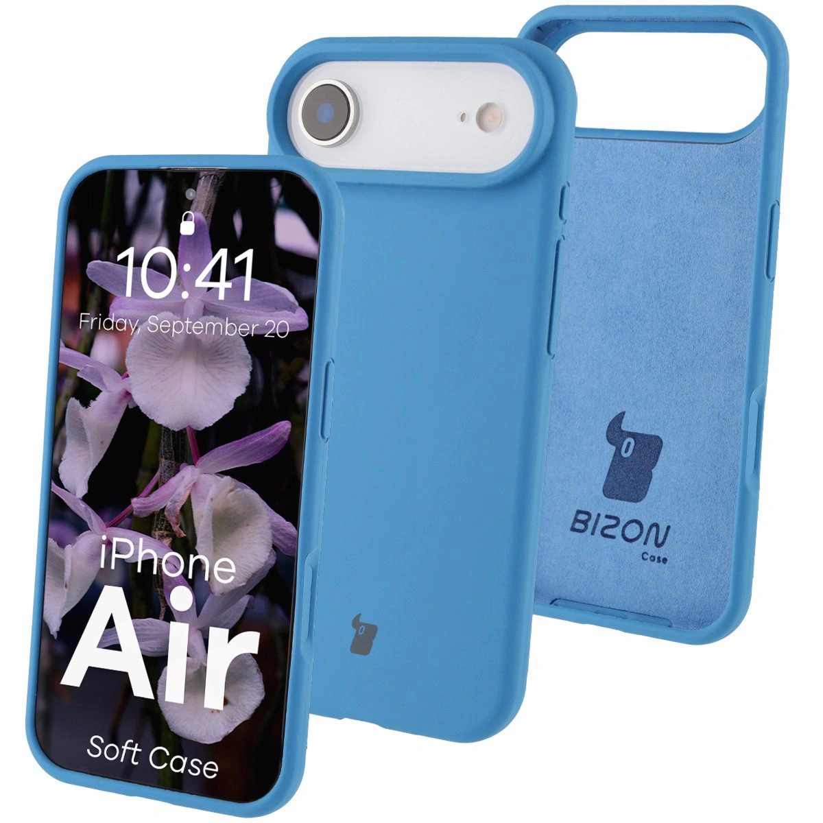 Silikonowe etui Bizon Soft Case do iPhone Air, niebieskie