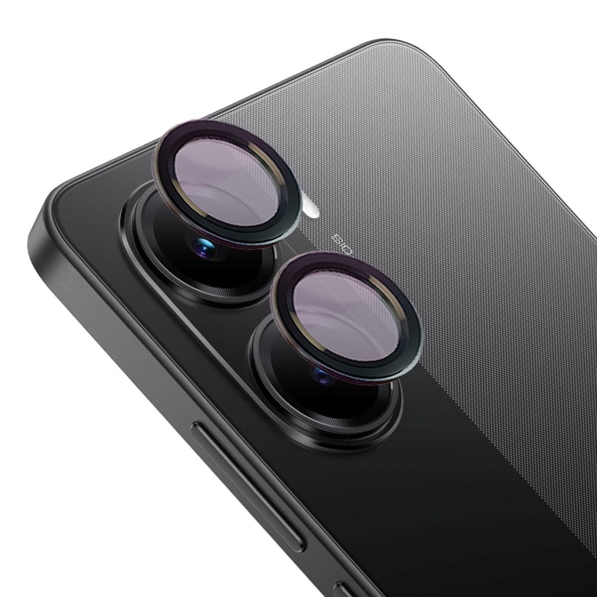 Szkło na aparat Bizon Glass Snap Lens do Xiaomi Poco X7 Pro, 1 zestaw, czarna ramka