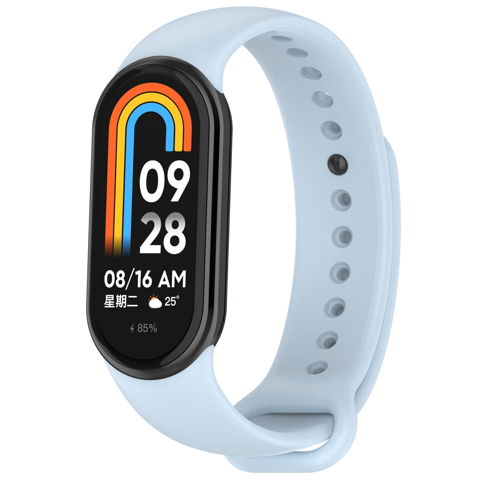 Silikonowy pasek Bizon Strap Watch Dots do Xiaomi Smart Band 10 / 9 / 9 NFC / 8, jasnoniebieski