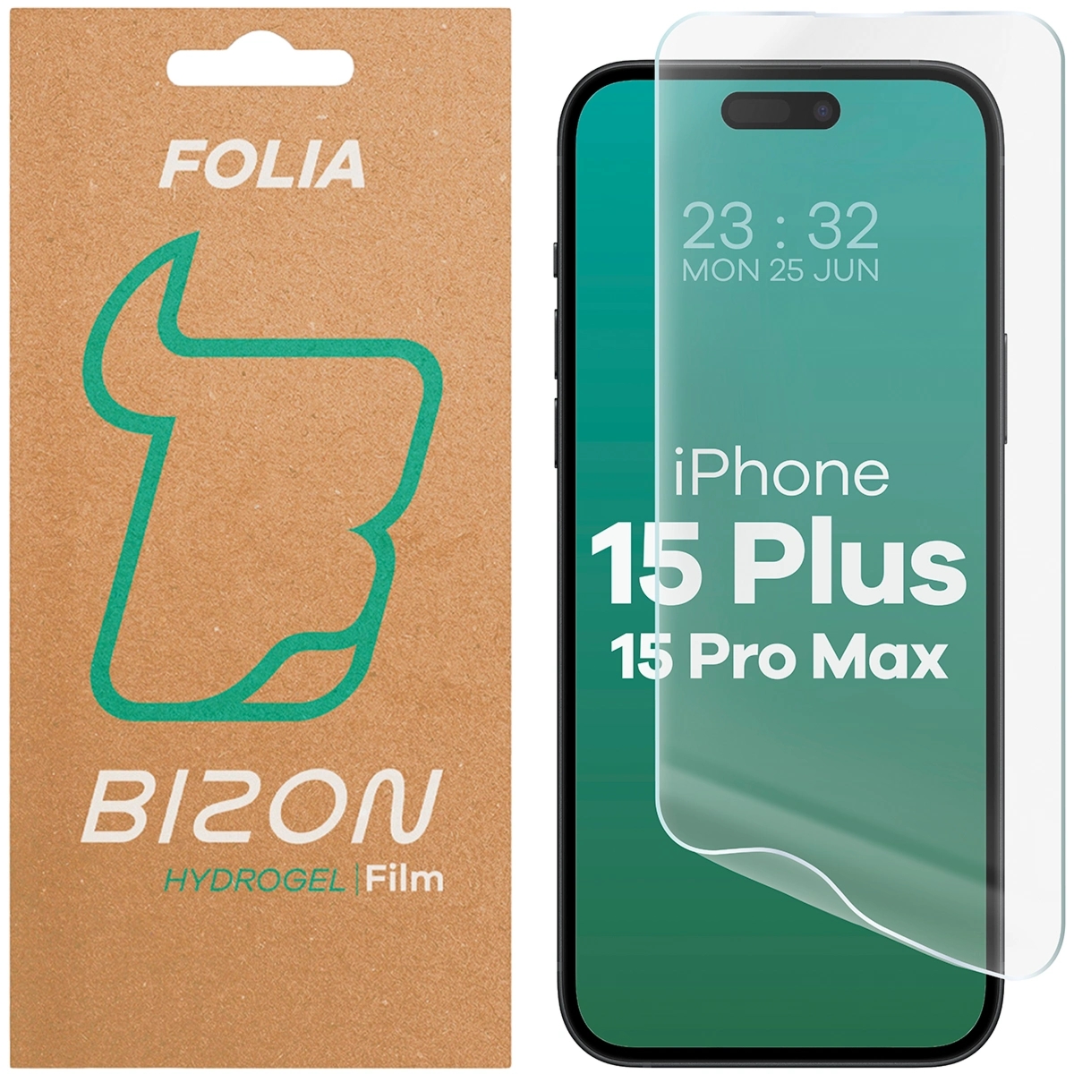 Folia hydrożelowa na ekran Bizon Film Hydrogel Front do iPhone 15 Plus / 15 Pro Max , 1 sztuka