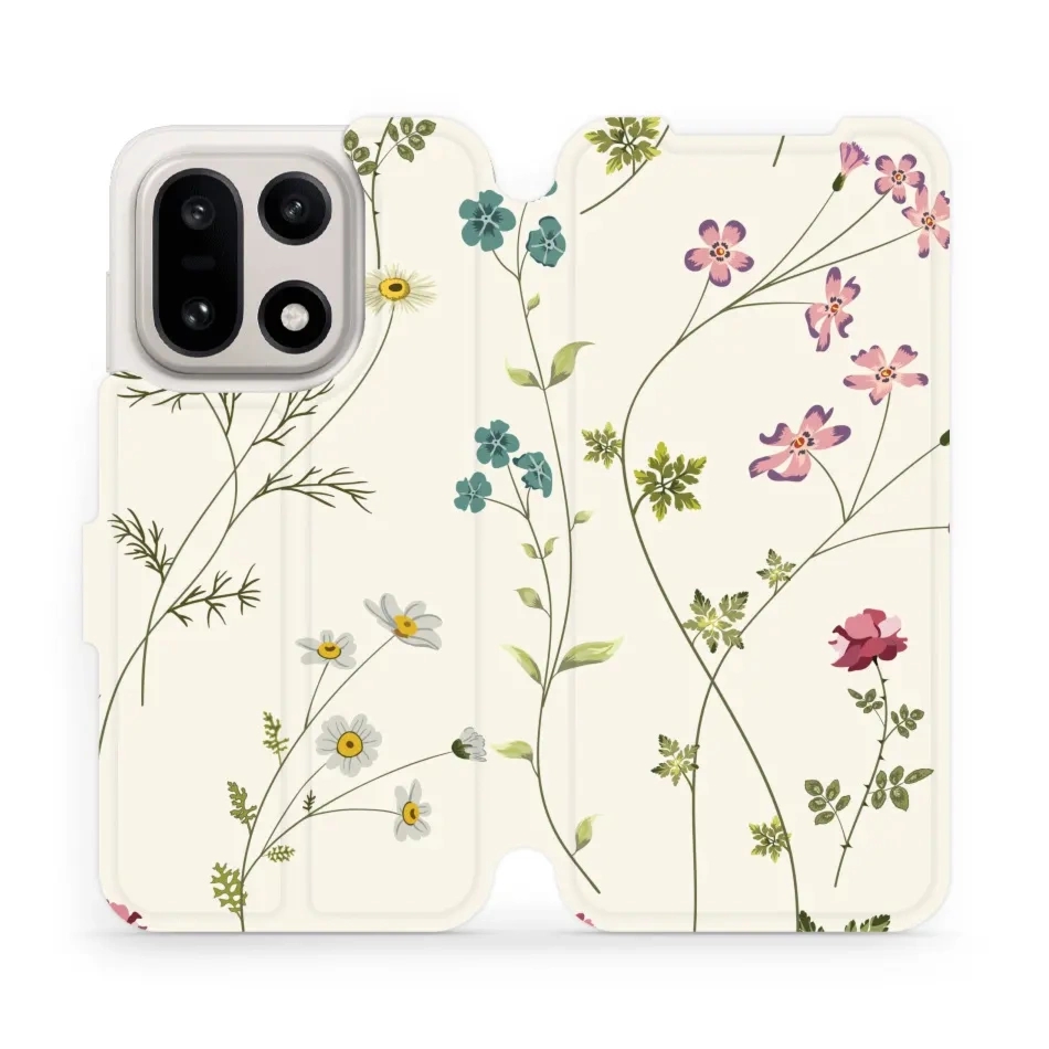 Etui z klapką do OnePlus 15, Mobiwear Book, polne kwiaty