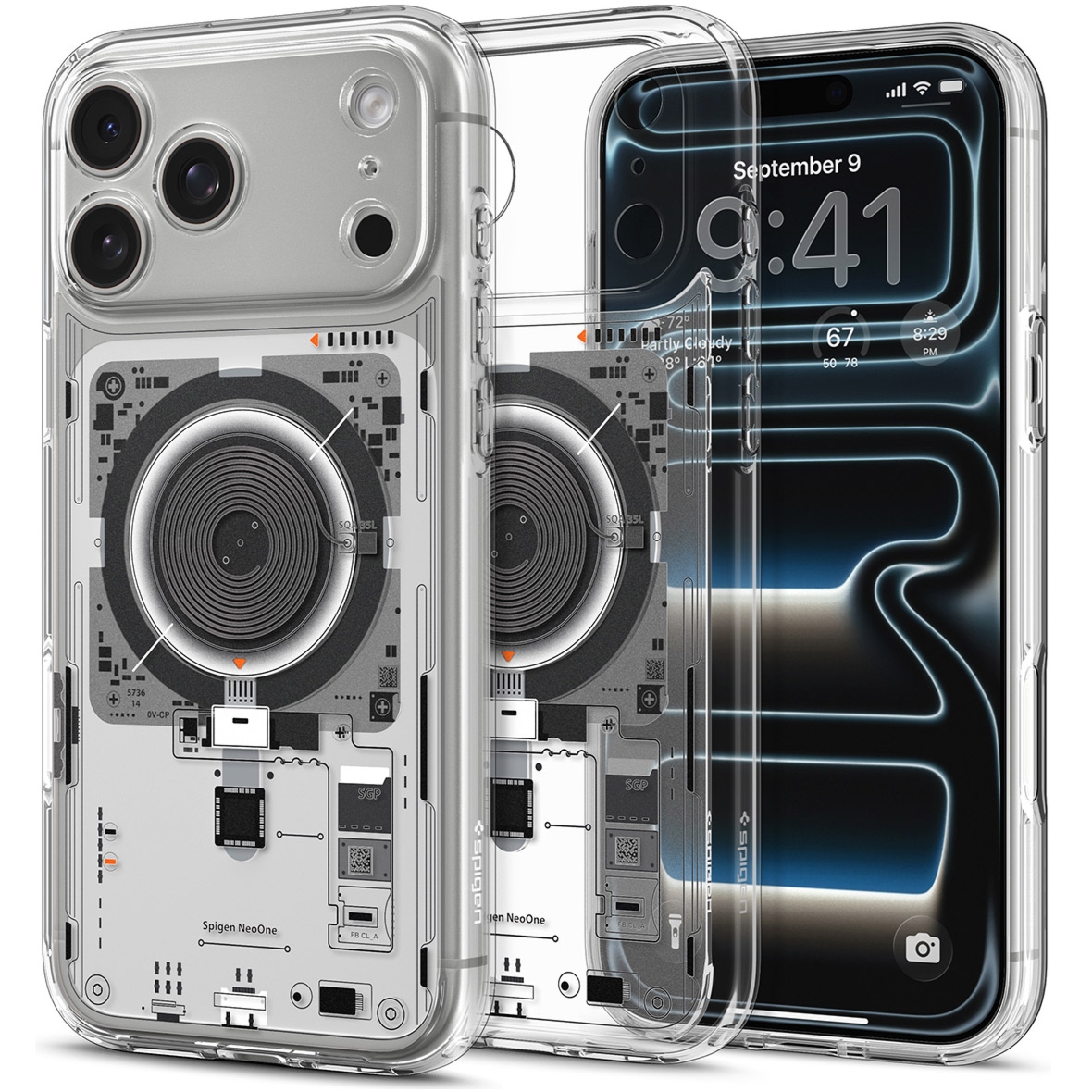 Etui Spigen Ultra Hybrid Mag do MagSafe do iPhone 18 Pro Max, przezroczysto-wzorzyste (Neo One)