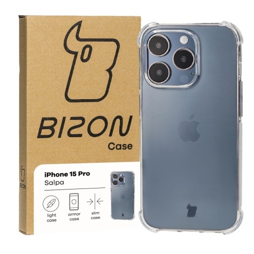 Image of Elastyczne etui Bizon Case Salpa do iPhone 15 Pro, przezroczyste