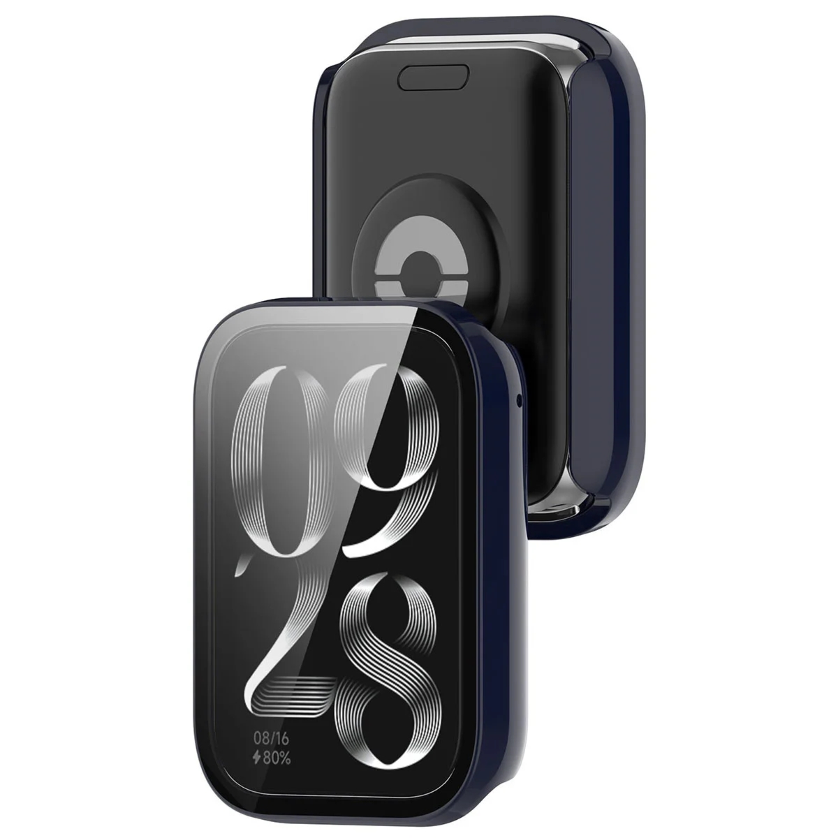 Etui ze szkłem do zegarka Bizon Case Watch Adamo do Xiaomi Smart Band 10 Pro, niebieskie