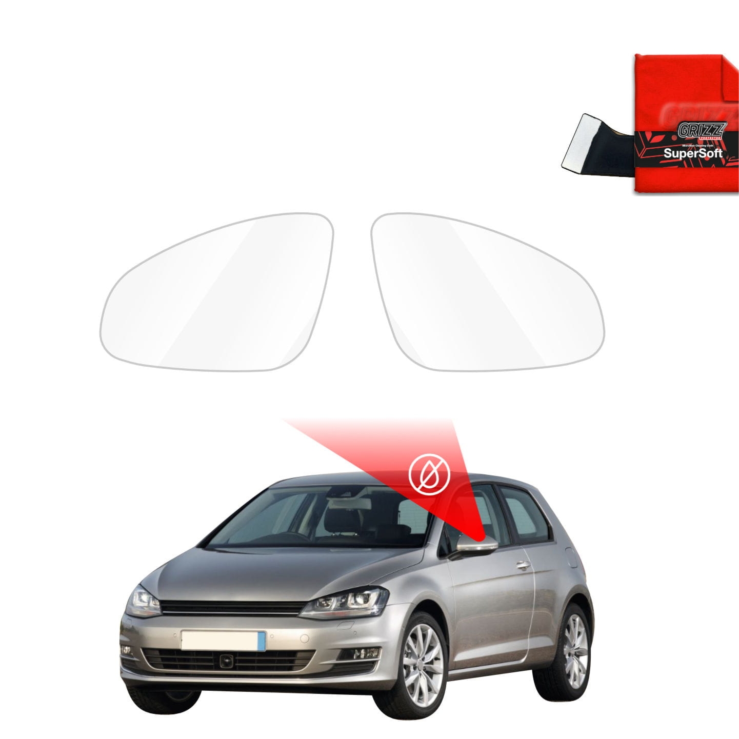 Folia przeciwdeszczowa Grizz Protector na lusterka do Volkswagen Golf 7 Hatchback 3D (2012-2020)