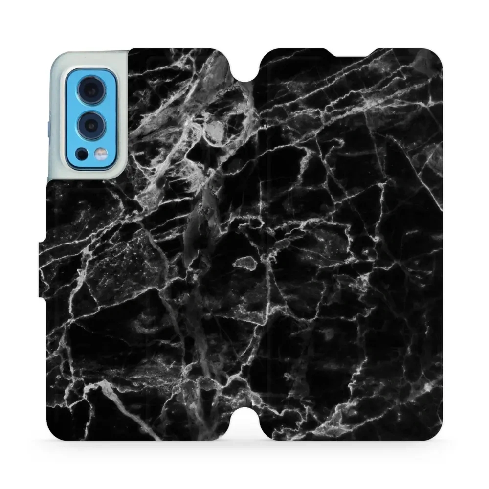 Etui z klapką do OnePlus Nord 2 5G, Mobiwear Book, czarny marmur