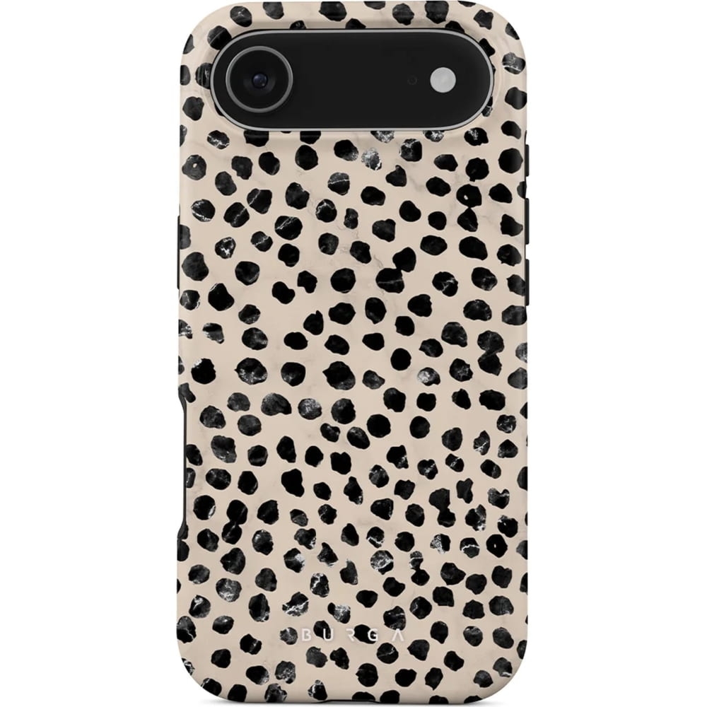 Etui Burga Almond Latte Tough Magnetic do iPhone Air, beżowe z czarnymi kropkami