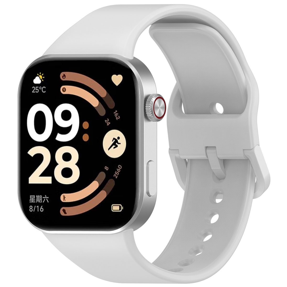 Silikonowy pasek Bizon Strap Watch Silicone do Xiaomi Redmi Watch 6 / 5 / 4 /Smart Band 10 Pro / 9 Pro / 8 Pro, jasnoszary