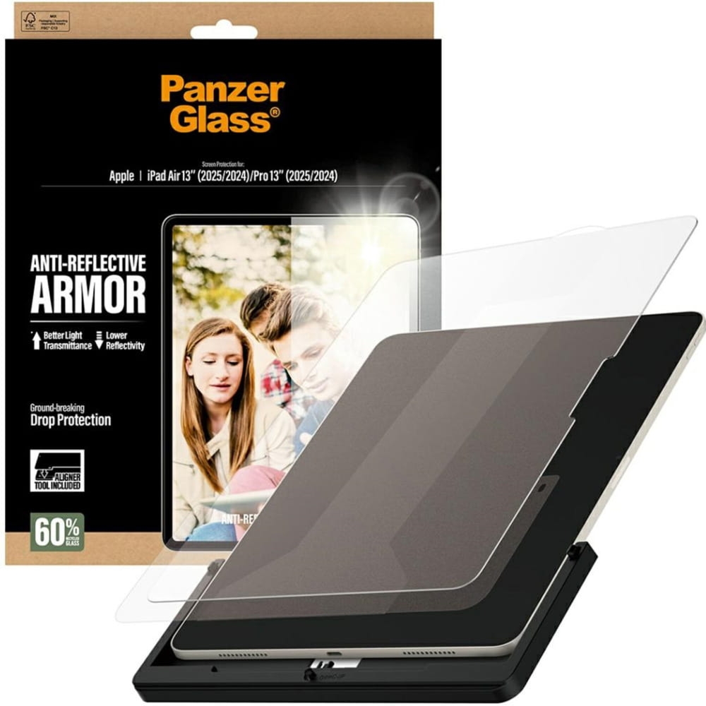 Szkło hartowane z aplikatorem PanzerGlass Anti-Reflective Armor FastFit do iPad Air 13″ M4/M3/M2 / Pro 13″ 2024