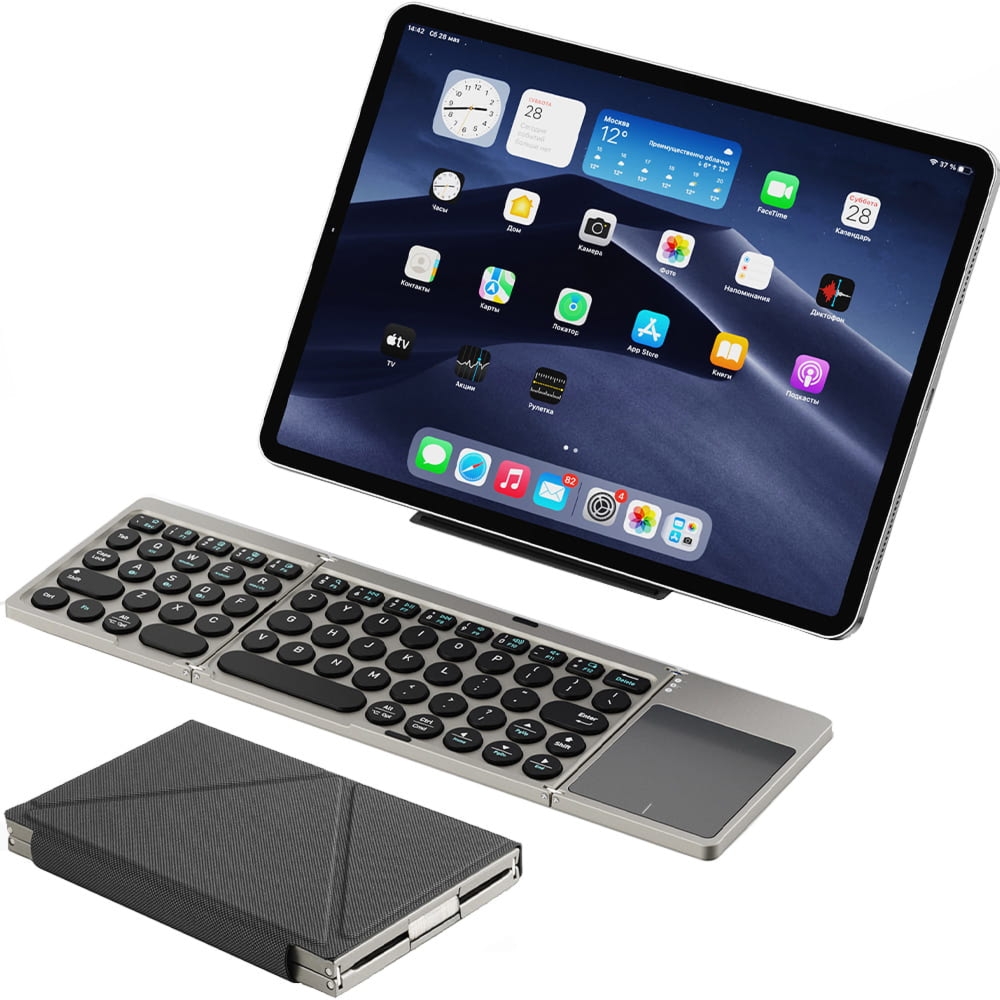 Klawiatura bezprzewodowa Dux Ducis Tri-Fold Wireless Keyboard Bluetooth 5.2, czarno-szara