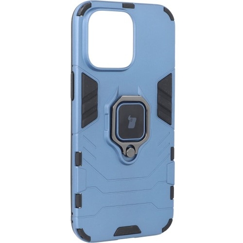 Image of Etui Bizon Case Armor Ring do iPhone 14 Pro Max, niebieskie