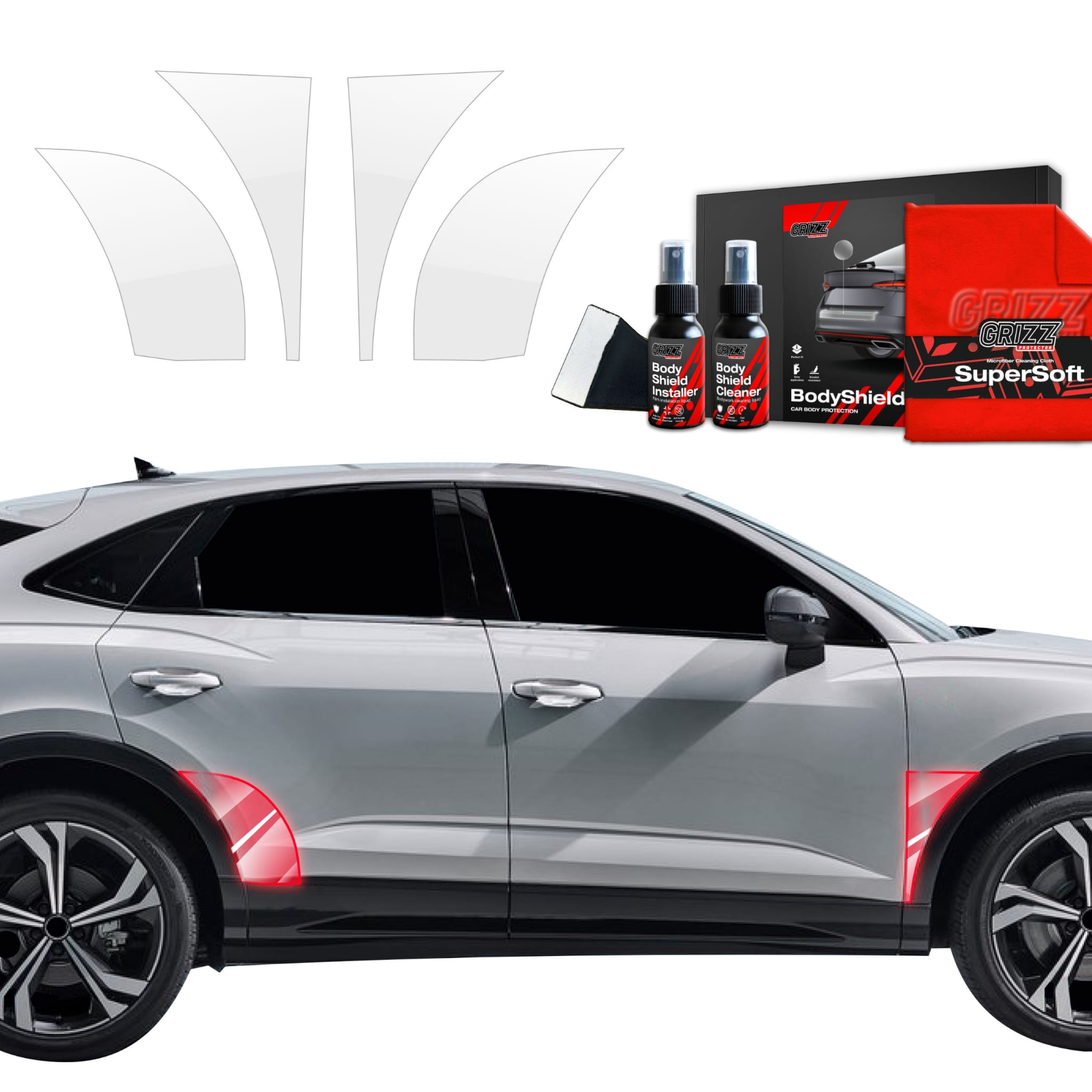 4w1 Folia ochronna na nadkola Grizz Protector do Audi Q3 Sportback (2018-2025)