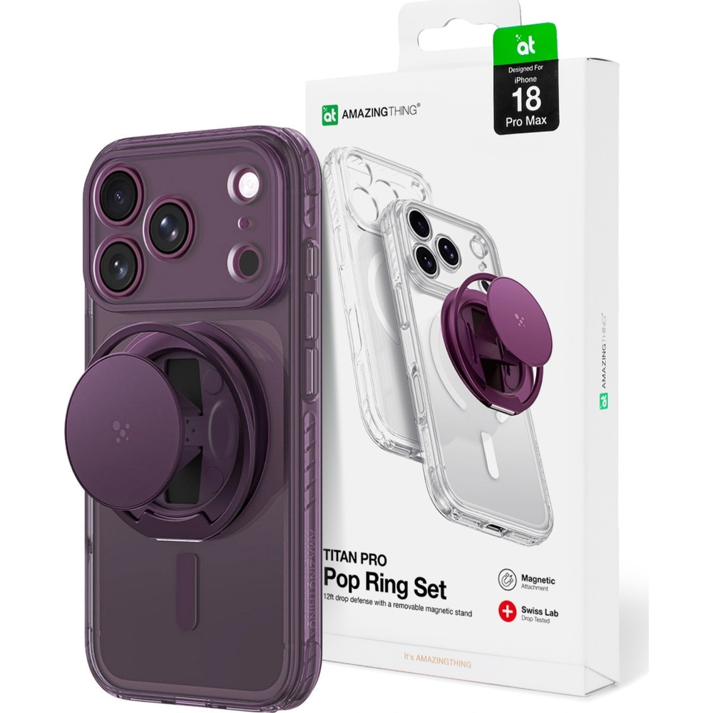 Etui AmazingThing Titan Pro Pop Lens do iPhone 18 Pro Max, fioletowe