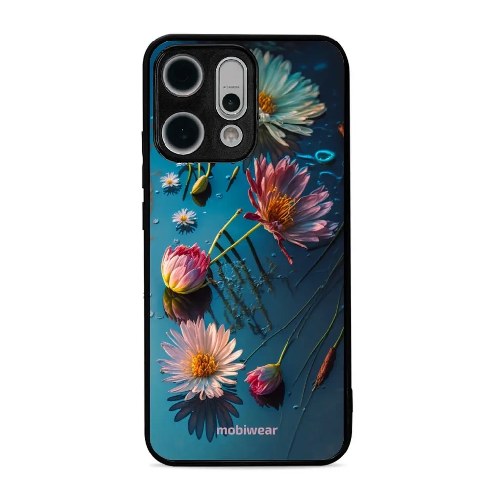 Etui ochronne do Oppo Reno 14, Mobiwear Glossy Case, niebiesko-kwieciste