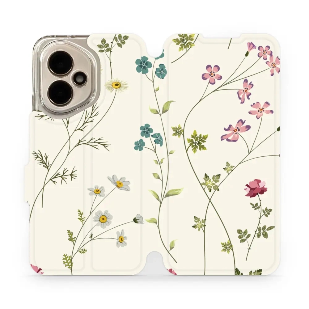 Etui z klapką do Honor 400 5G, Mobiwear Book, polne kwiaty