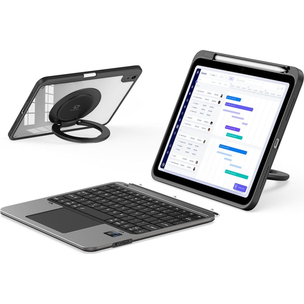 OUTLET: Etui z klawiaturą Bluetooth Dux Ducis (VK Series) do iPad 11 / 10 gen. 2025 / 2022, przezroczysto-czarne