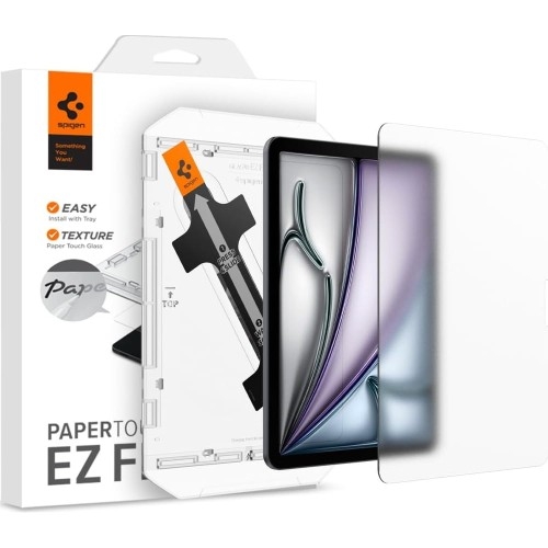 Image of Szkło + Aplikator Spigen Paper Touch EZ Fit do iPad Air 11" 6 gen. 2024, matowe