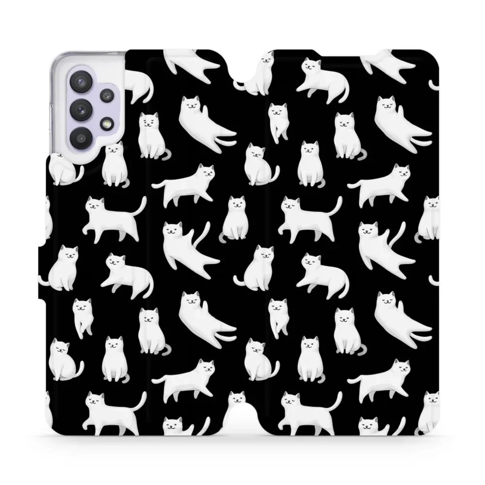 Etui z klapką do Galaxy A32 5G, Mobiwear Book, kotki luna