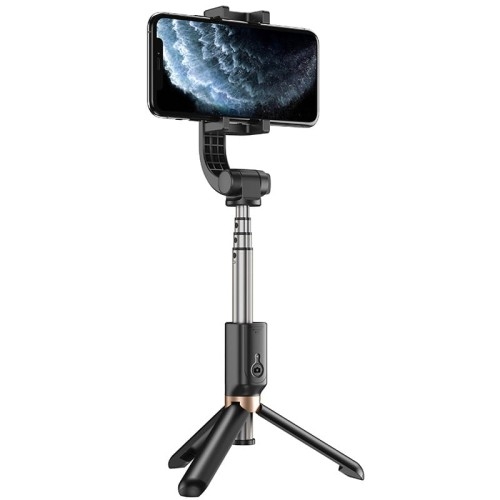 Image of Selfie stick / statyw / gimbal Apexel APL-D6 na telefon z pilotem Bluetooth, czarny